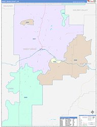 Sweet Grass County, MT Wall Map Color Cast Style 2026